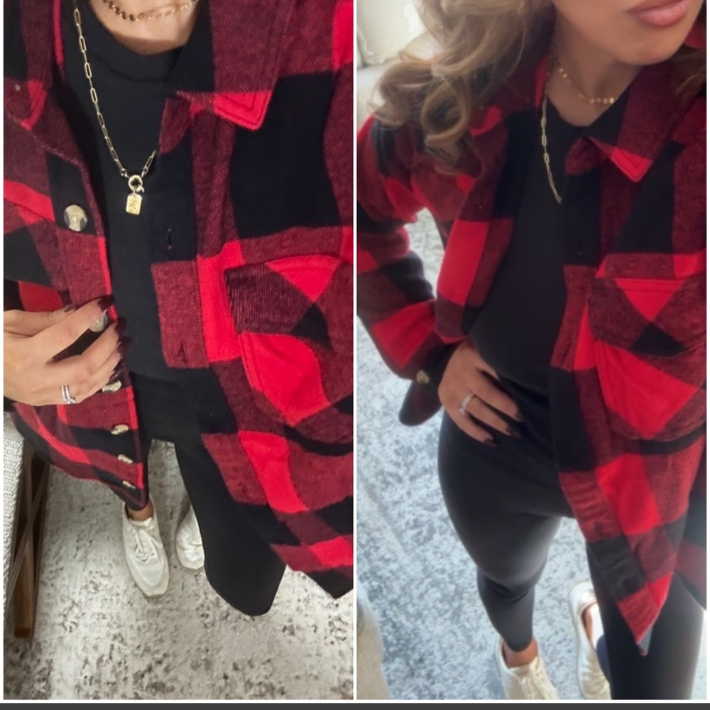 MY NEW FAVORITE ❤️Buffalo Red plaid shacket - Picture 7 of 13